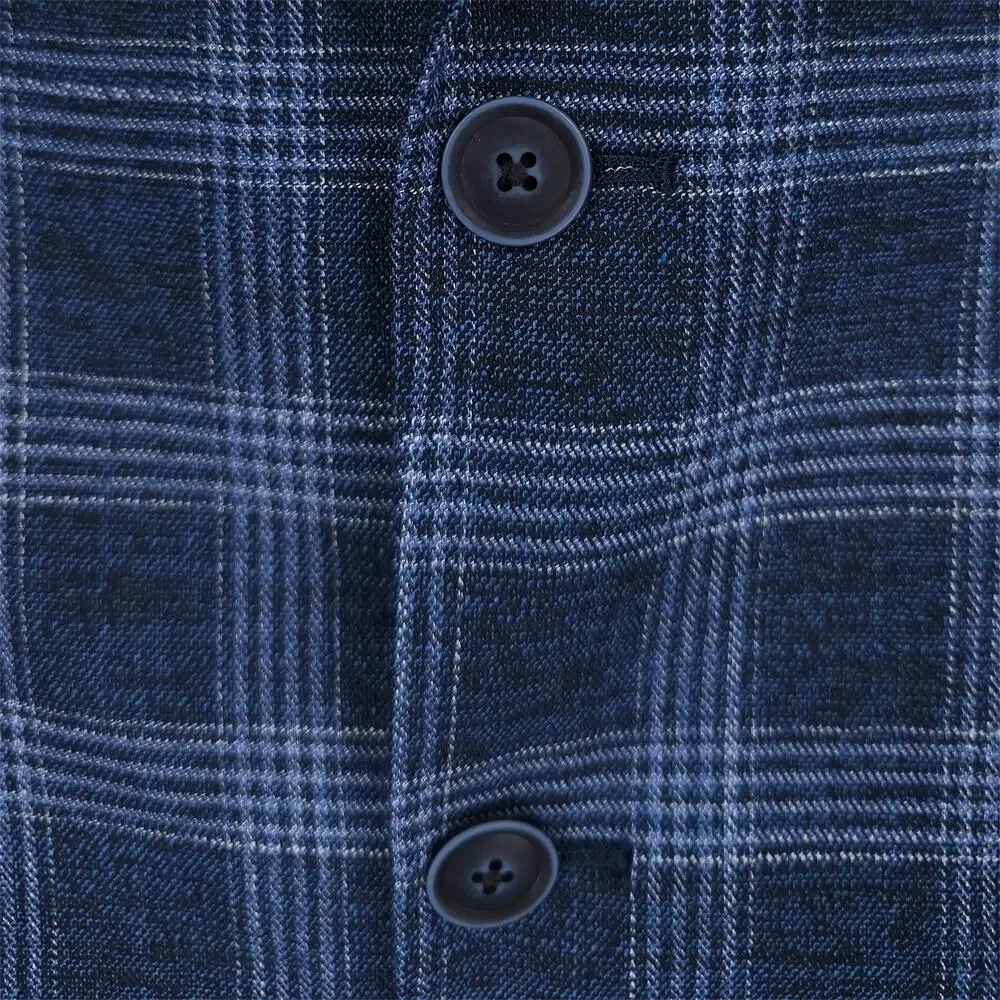 Nautica Mens Modern Fit Sport Coat Blazer 44S Navy Blue Plaid Stretch NWT
